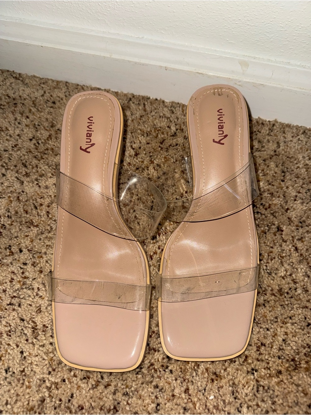 Nude Clear Strap Heels